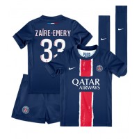 Maglie da calcio Paris Saint-Germain Warren Zaire-Emery #33 Prima Maglia Bambino 2024-25 Manica Corta (+ Pantaloni corti)